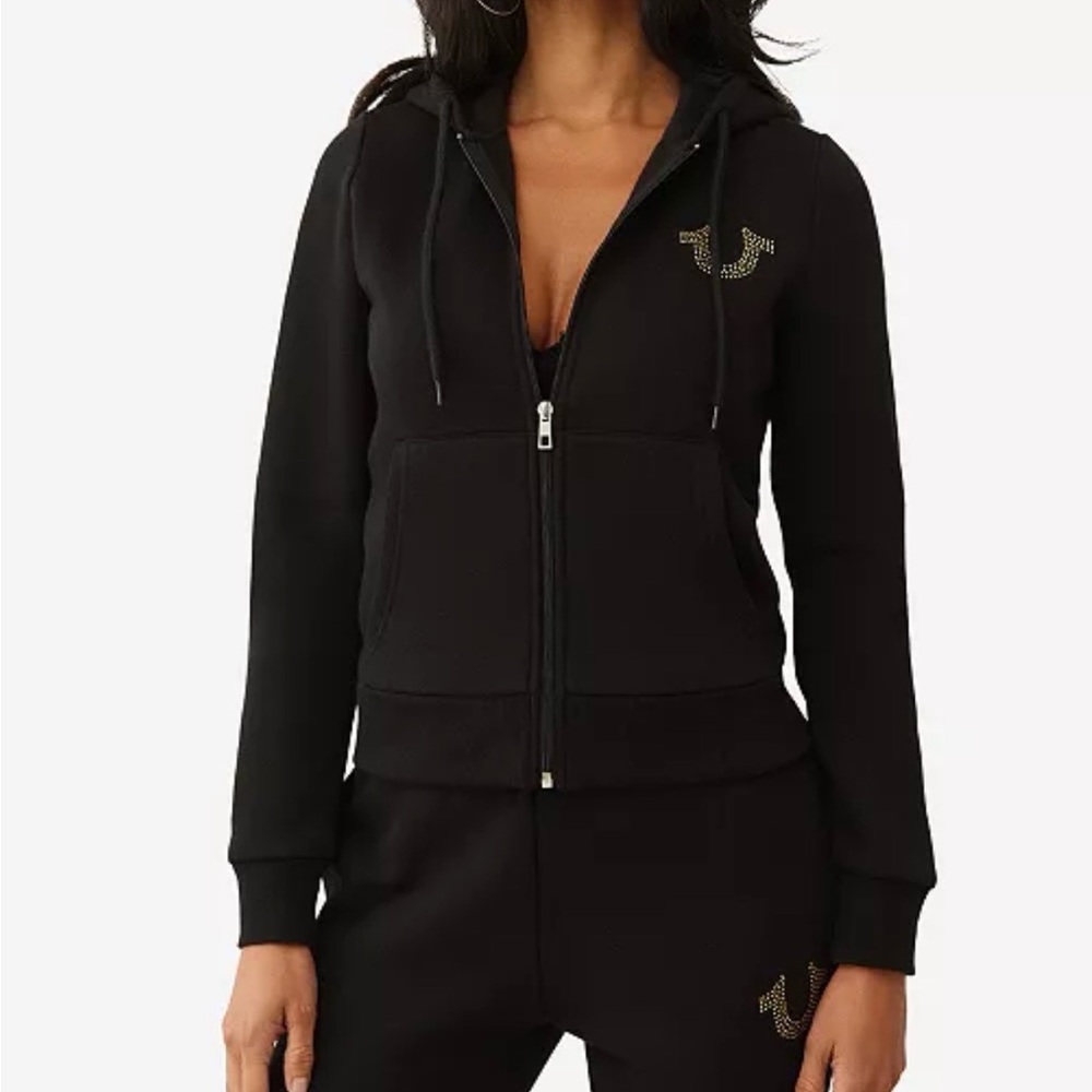 True Religion matching hoodie set with Gold Accents